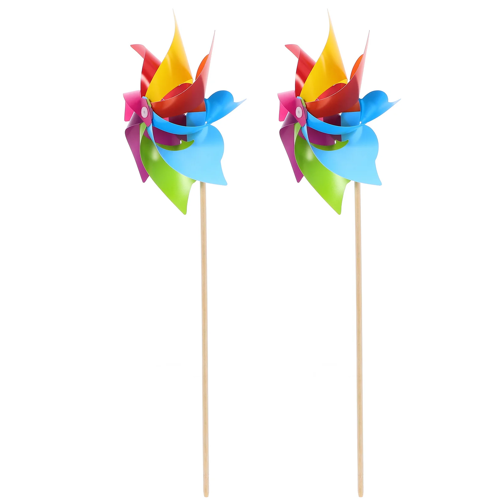 

2Pcs Rainbow Pinwheel Decor for Garden Outdoor Colorful Windmill Landscape Decoration Party Wedding Courtyard Balcony Scene