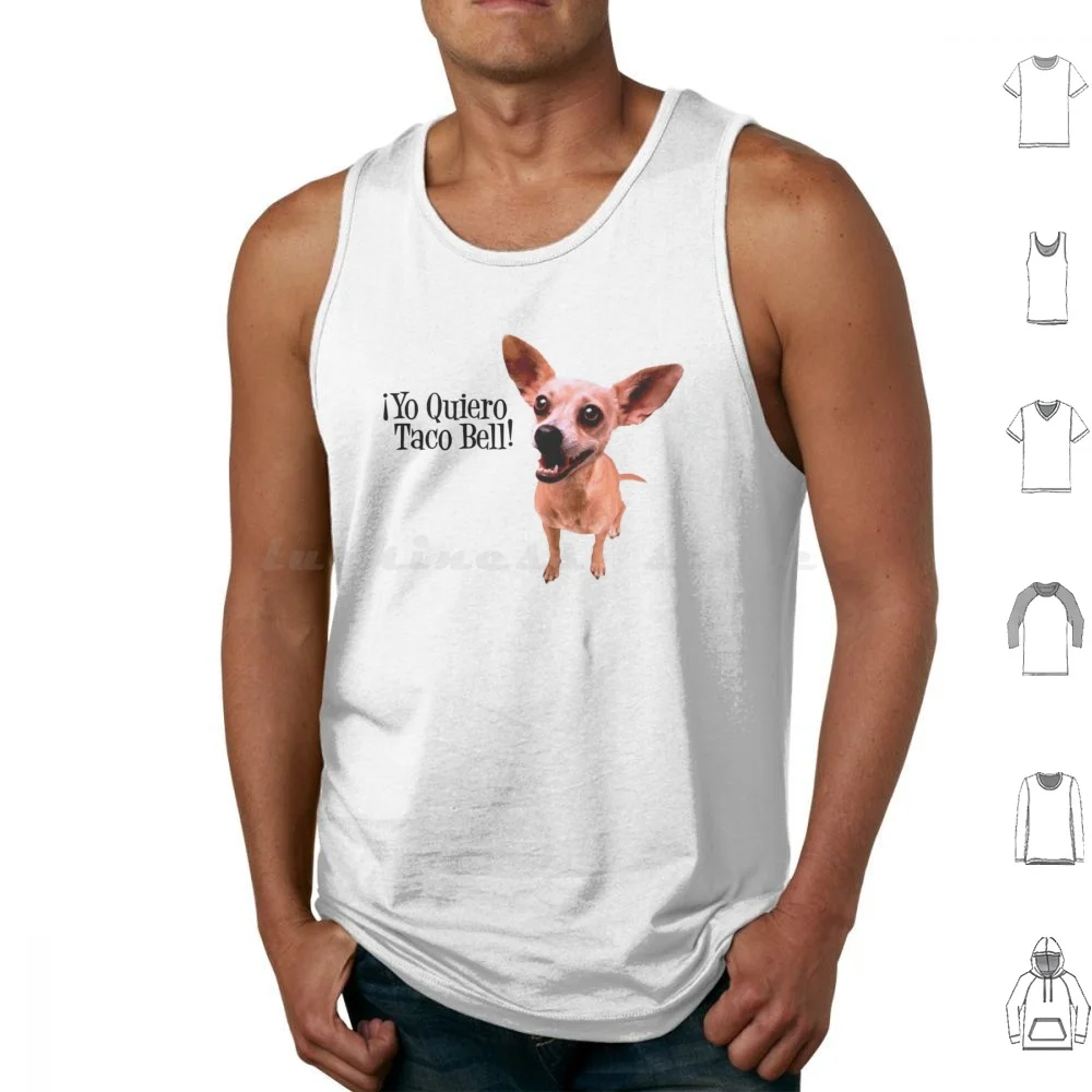 Yo Quiero Taco Bell Chihuahua Tank Tops Print Cotton Taco Chihuahua Dog Taco Bell Fast Food