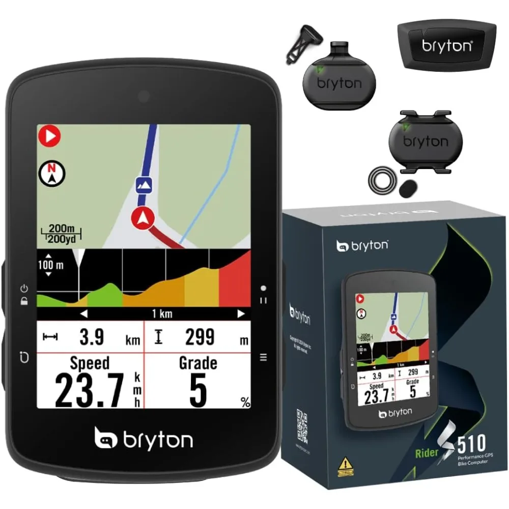 

Rider S510 Sensor Bundle 2.8 Inch Color LCD Touchscreen GPS Bike/Cycling Computer, Offline USA Map