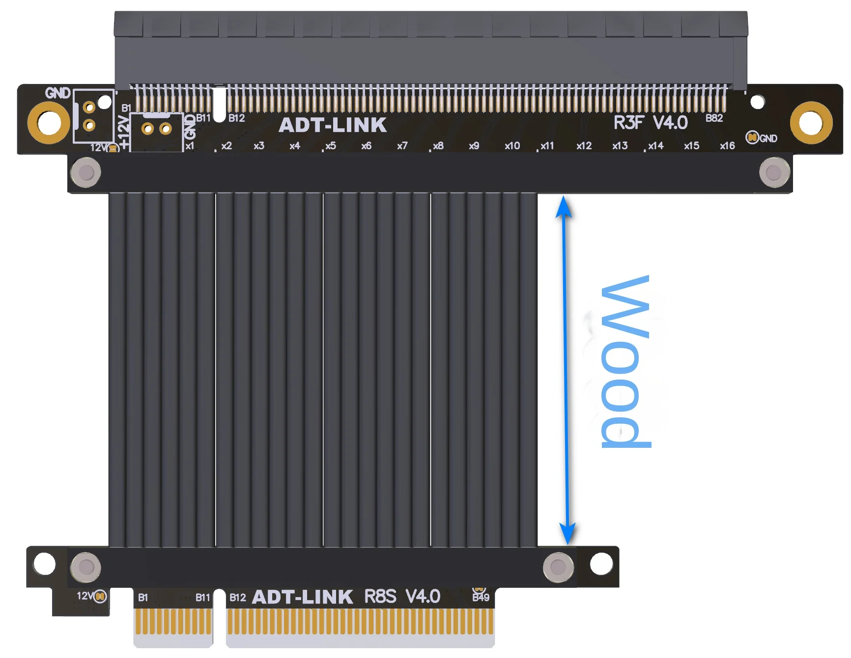 Кабель-удлинитель для видеокарты ADT PCIE 4,0x8 до x16 U2, материнская плата для жесткого диска, сервера, поддержка нескольких карт 3060