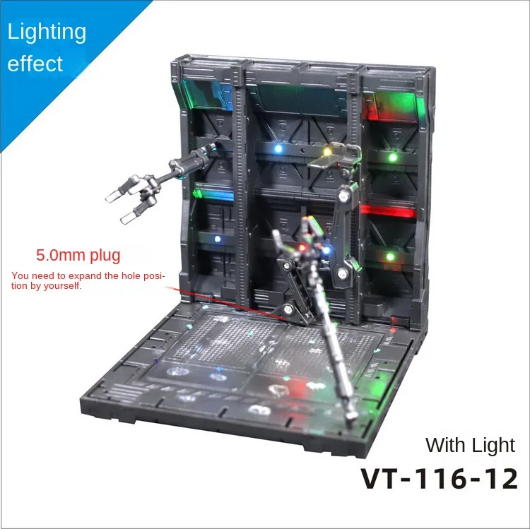 Anime Assembling Model RG MG PG Free Combination Frontline Bases Gnaku Maintenance Cabin Nest Display Rack Platform with Light