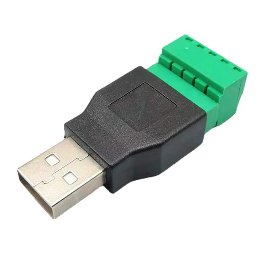 

USB Adapter Shielded Connector 50 53mm Male Female To 5P Screw Threaded Terminal 4-pin A-type Accessories Electrical Equipment