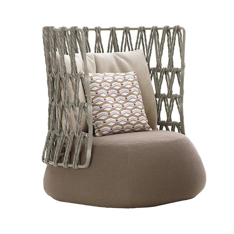 

Outdoor sofa high-end hotel round bed reclining chair villa balcony leisure combination single lazy rattan