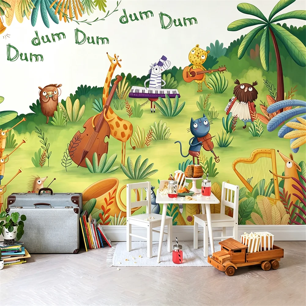 custom sleeping cartoon tiger Wallpaper for decorating photo 3D mural wallpapers for children's room kindergarten Stickers