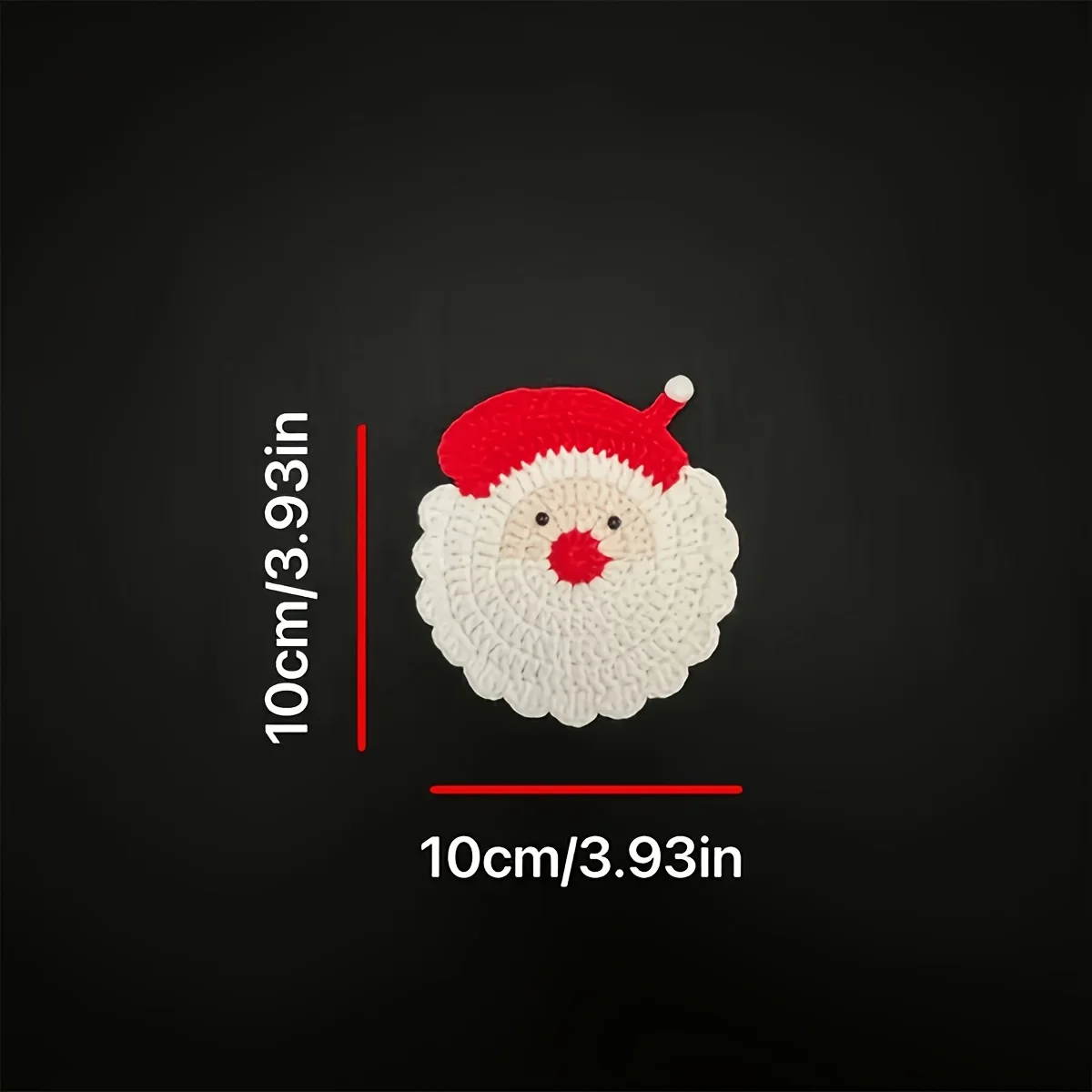 Santa Crochet Coasters, Hand‑Knitted Santa Face Cup Mat, Cute Christmas Table Decor, Festive Holiday Drink Coaster for Home