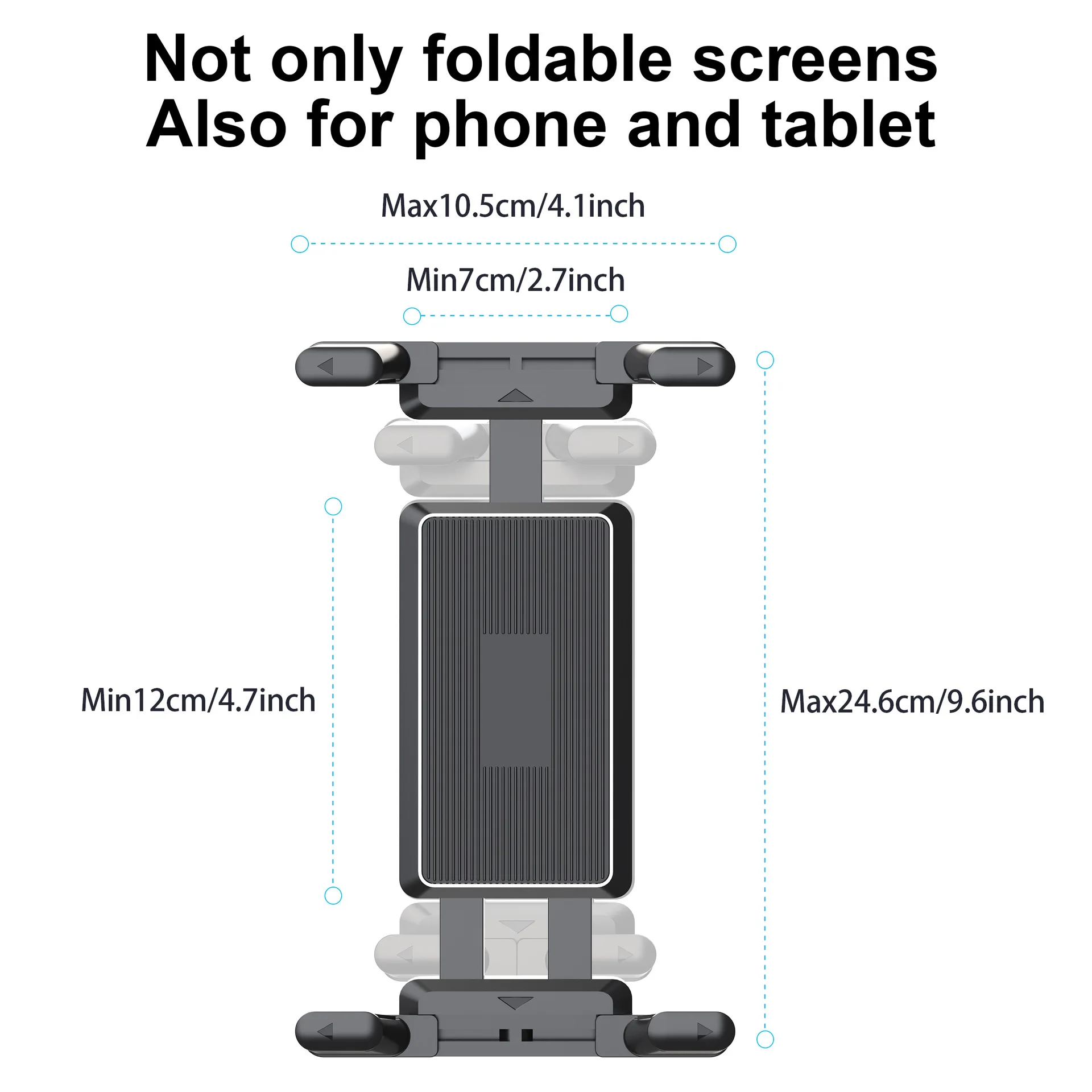 Heavy Duty Phone/Tablet Clamp, 360° Rotating for Exercise Bike Stroller Wheelchair Golf Cart Mic Stand Desk Fits 0.47-2.1in Bars view 4