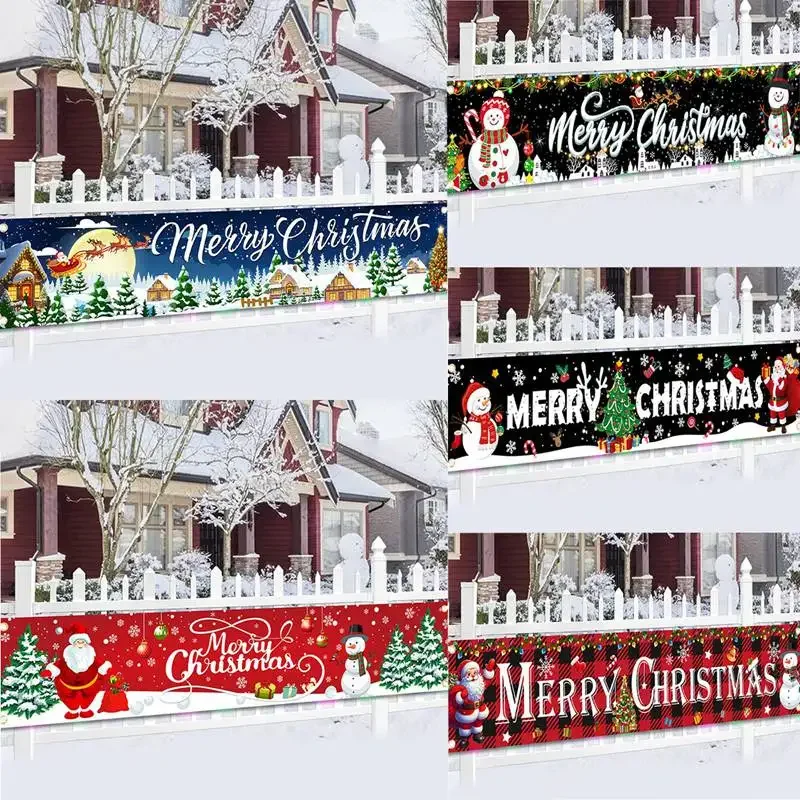 

1pc Christmas Outdoor Banner Merry Christmas Decorations For Home 2024 Outdoor Decor Xmas Navidad Noel Natal Happy New Year 2025