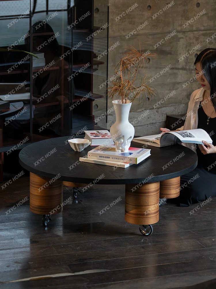 

Журнальный столик для гостиной круглый ретро домашний креативный деревянный многофункциональный чайный столик мебель