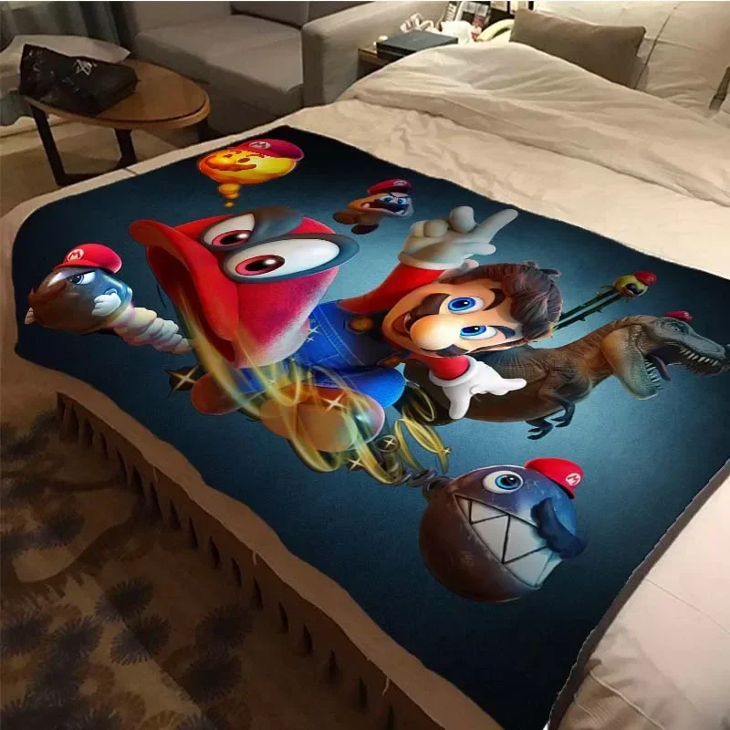 Japanese Games Super Mario Soft Plush Blanket,Flannel Blanket Throw Blanket for Living Room Bedroom Bed Sofa Picnic Cover