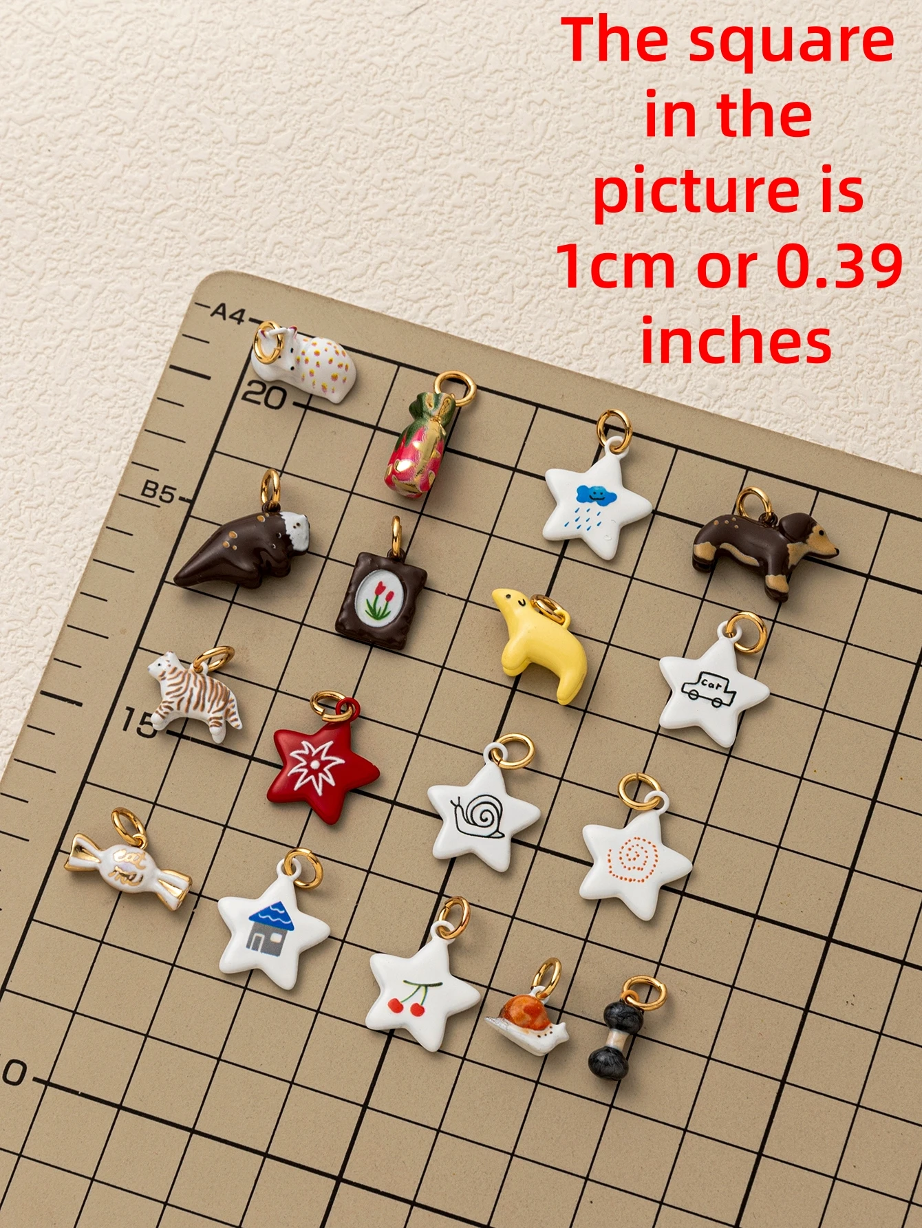 Fashionable and Minimalist Five Pointed Star Small House Snail Tiger Flower DIY Pendant Charms Jewelry Making
