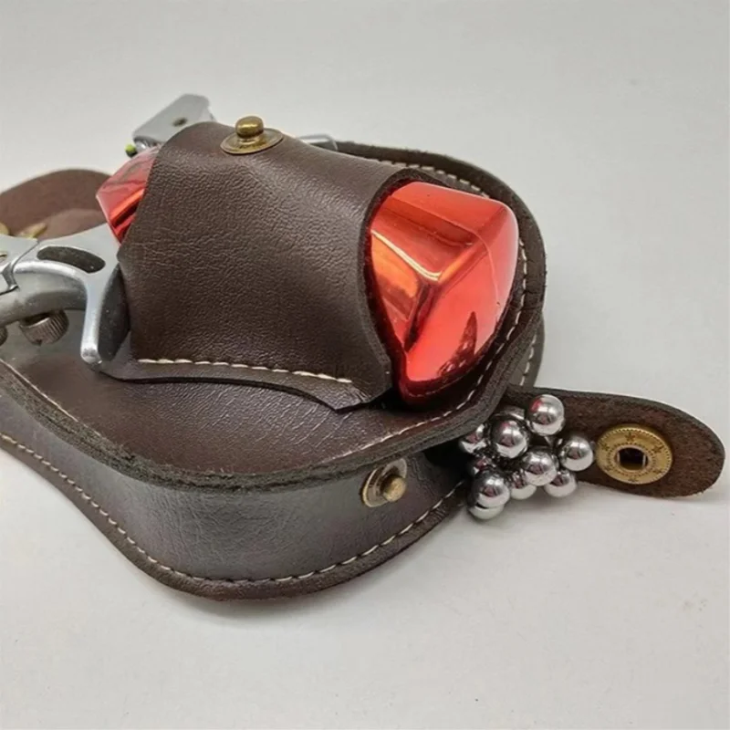 Schwarz/braune Schleuder-Stahlkugel-Aufbewahrungstasche, handgefertigtes Leder, multifunktionale magnetische Saugkraft, integrierte Hüfttasche – Detail 5