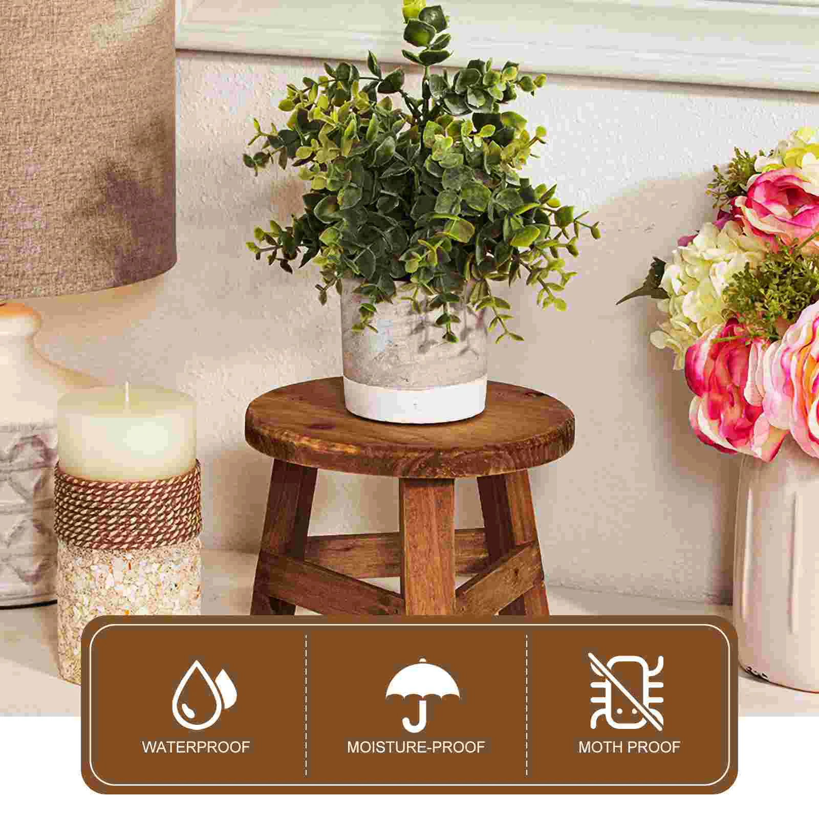 Wooden Shelf Flower Pots Stool Plant Stand Rack Paulownia Display Balcony Decor