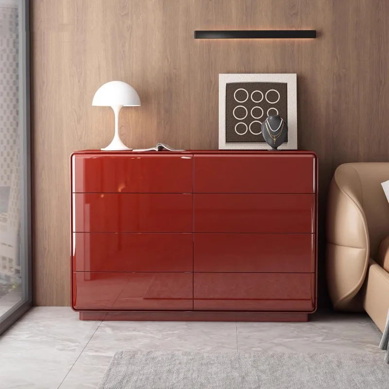 armário, armário de cabeceira, armário de entrada da sala de estar, armário de oito baldes, cômoda de tinta vermelha premium