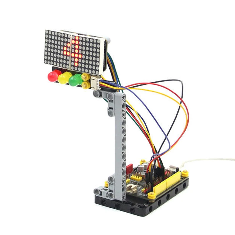 

MOC STEM Technological Building Blocks Countdown Traffic Light Model Science Toys For Children Antistress Assembly Bricks Kits