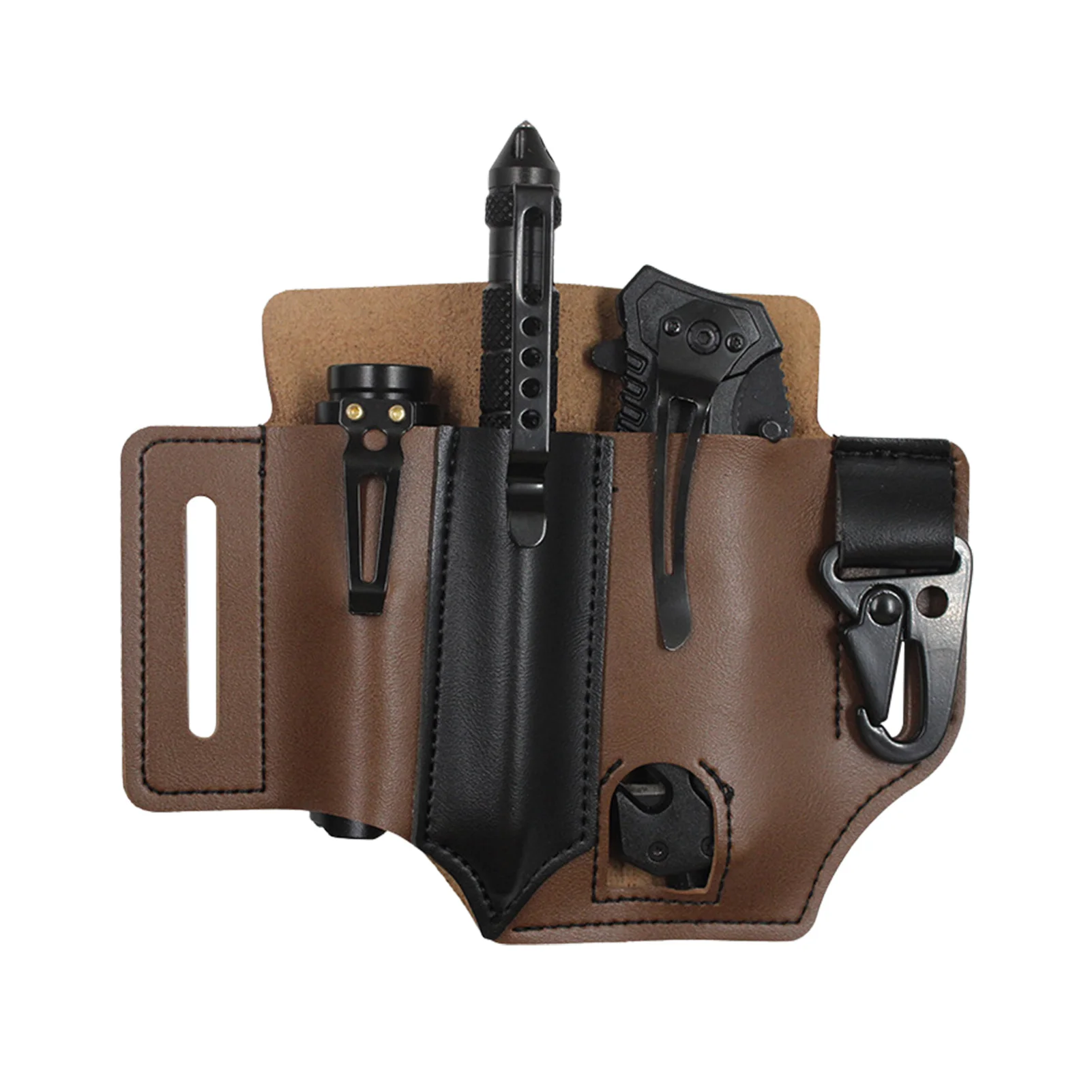 Multi Tool Belt Leather Bag Portable Tool Storage Bag Holster Outdoor Camping Hunting Waist Leather Pocket Dropshipping