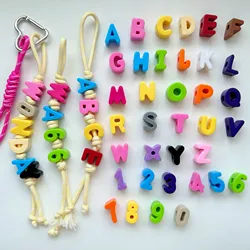 New 10pcs Colorful Acrylic Capital Letter Alphabet Beads Charm for Phone/Key Chain DIY Necklace Jewelry Handmade Accessories