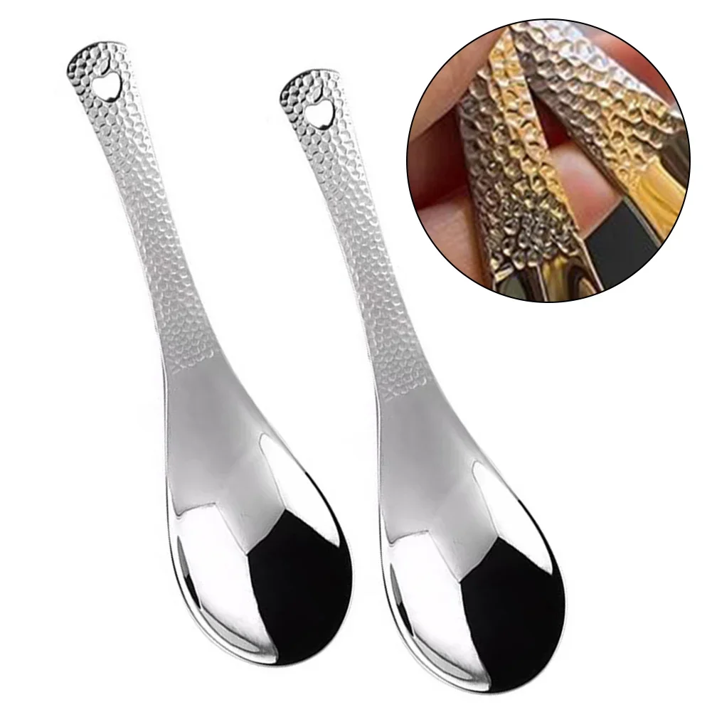 2pcs Stainless Steel Spoons Polished Dessert & Fruit Spoons Soup Spoon For Home And Restaurant For Dessert Home Kitchen