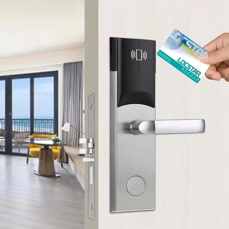 نظام بوابة أمان بطاقة Rfid دخول بدون مفتاح آمن مقبض إلكتروني كهربائي قفل مفاتيح اسطوانات الباب قفل فندق ذكي