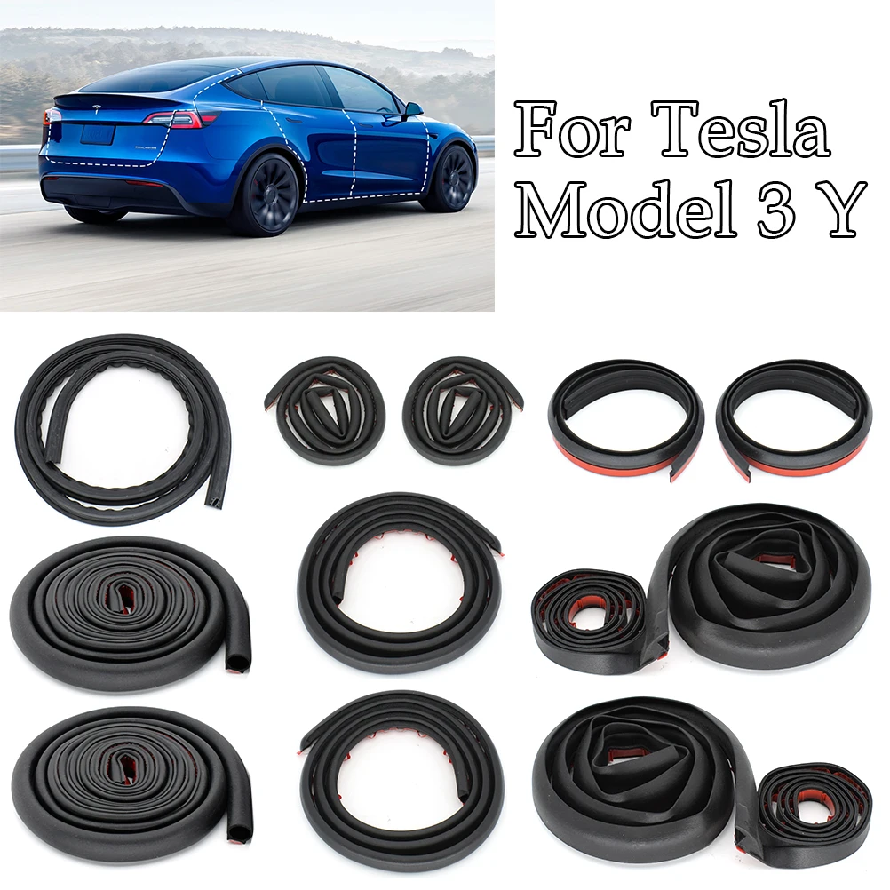 Für Tesla Modell 3 y Autotür Dichtung streifen Kit schall dicht epdm Gummi Dichtung streifen Auto Kofferraum haube Armaturen brett ein b Säule Dichtung ssatz