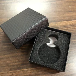 Diamond Pattern Jet Black Pocket Watch Box Organizer Luxury Box Men Jewellery Bo