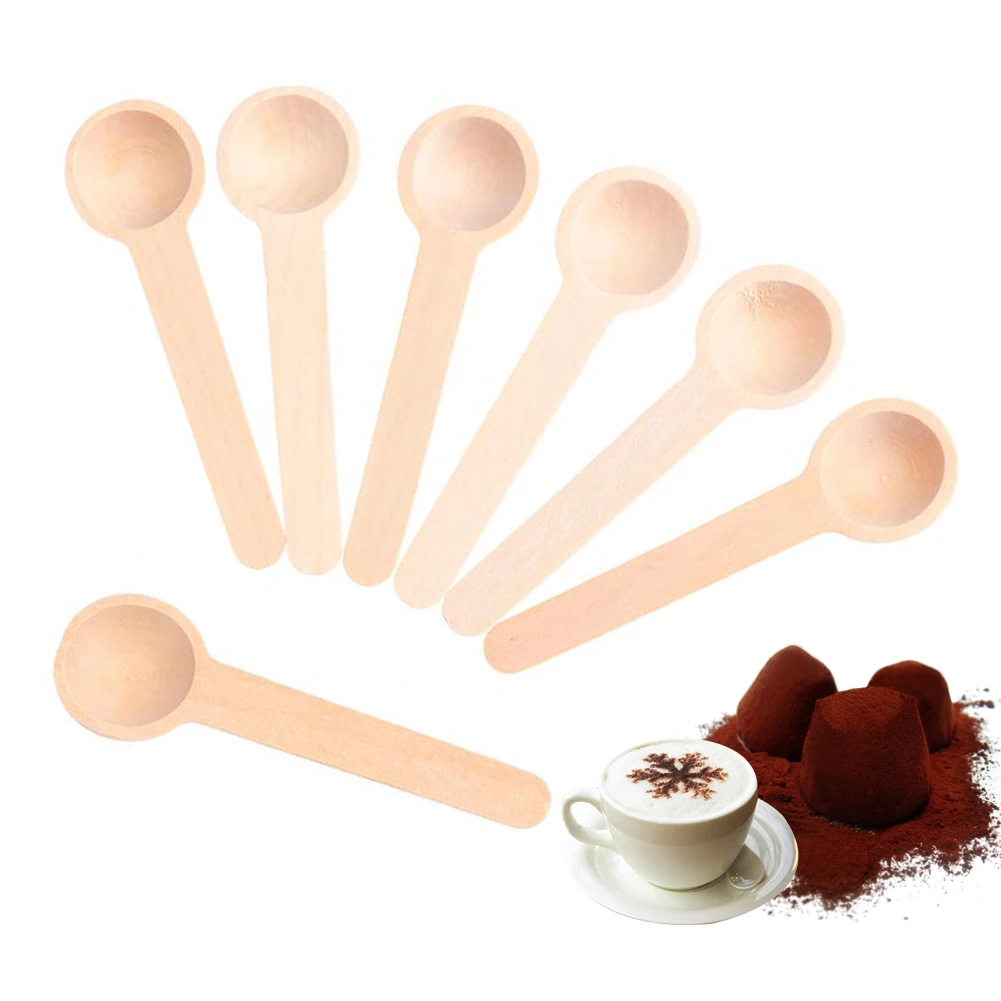 10pcs Kitchen Seasoning Honey Coffee Kitchen Cooking Small Wooden Salt Spoons for Spice Jars Tools Measuring Spoons Set
