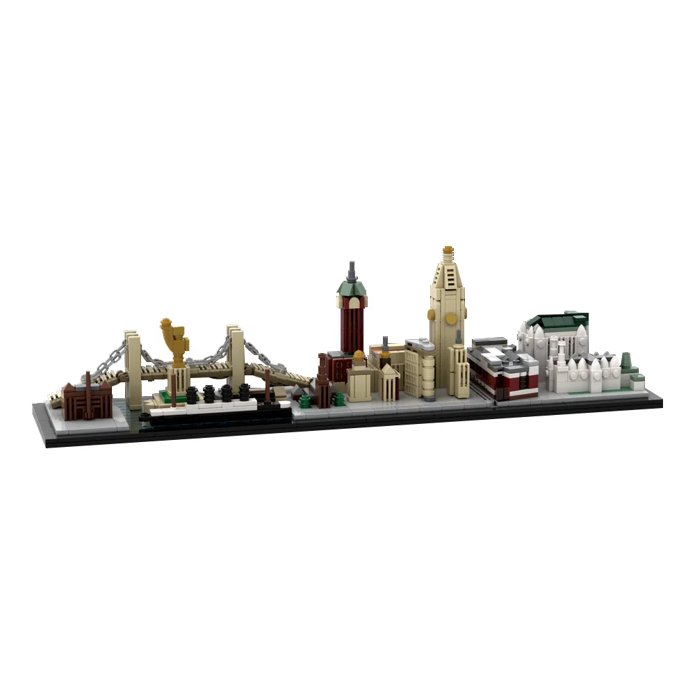 MOC New York Skyline Model klocki piosenkarka budynek Girard budynek Domino fabryka cukru architektura miasta cegła zabawka prezent