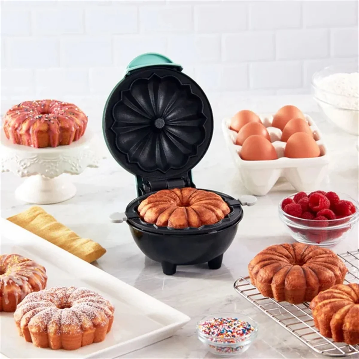 Min Make-Waffle Household Pumpkin Pie Machine Children Breakfast Machine Mini Baking Machine Mini Machine EU Plug