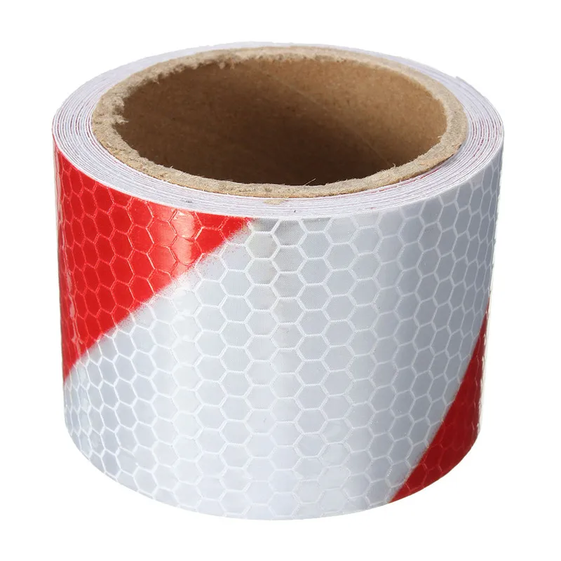 New Arrival 2"x10' 3 Meters Red White Reflective Safety Warning Conspicuity Tape Film Stickers