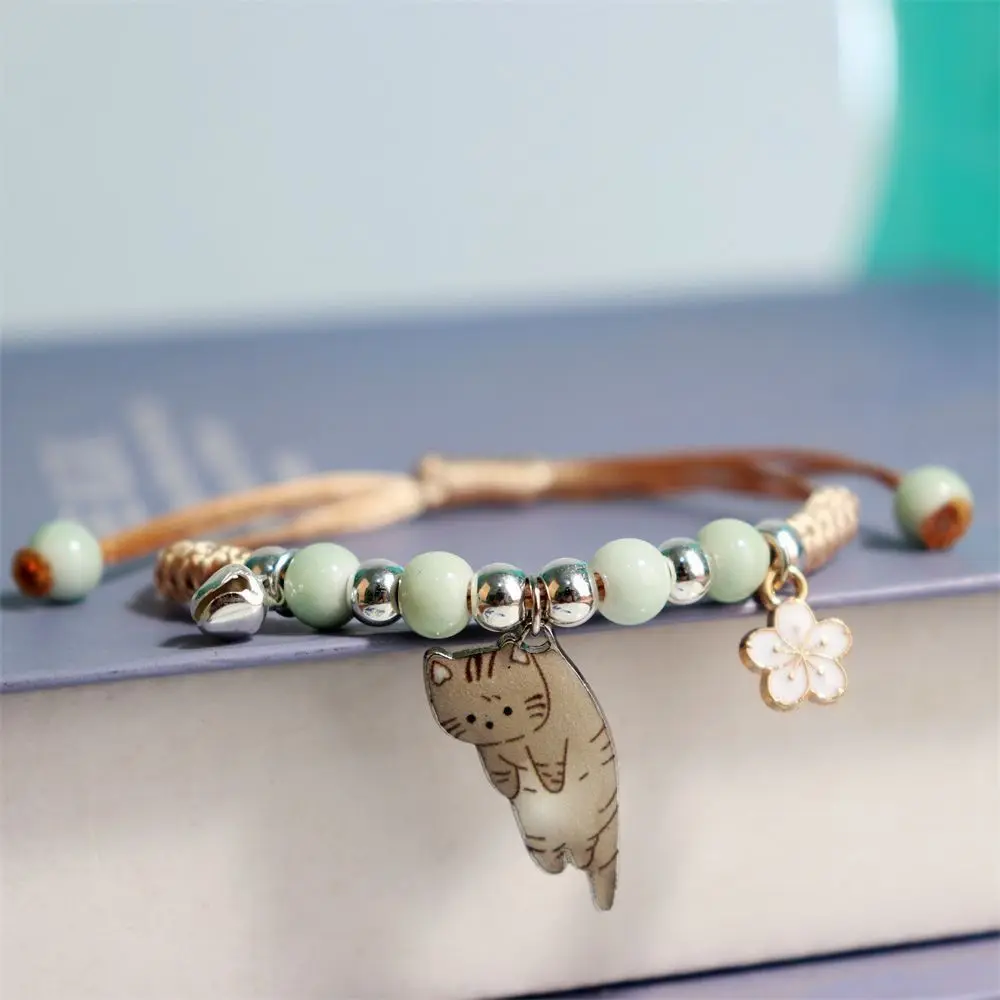

Fashion Charm Cartoon Cat Bracelet Adjustable Bracelet Jewelry Cute Animal Bracelet Woven Rope Flower Friendship Bracelets