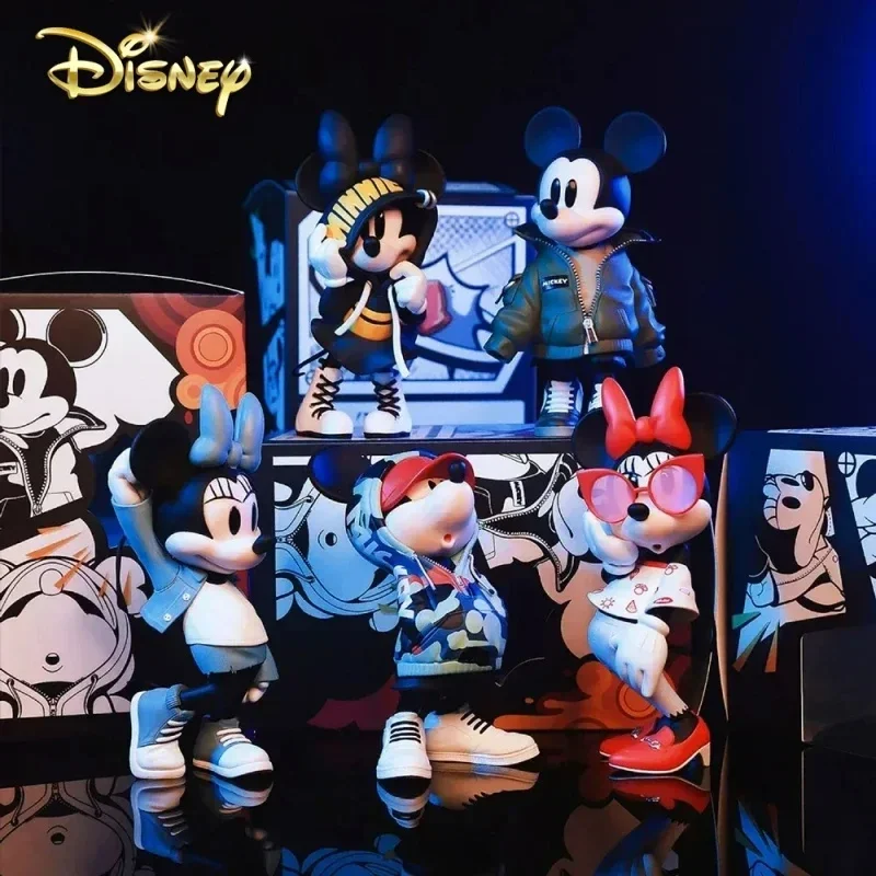 New Disney Mickey Mouse Figures Minnie Figurine Cartoon Tidal Suit Decoration Model Collectibl Room Decoration Birthday Gifts