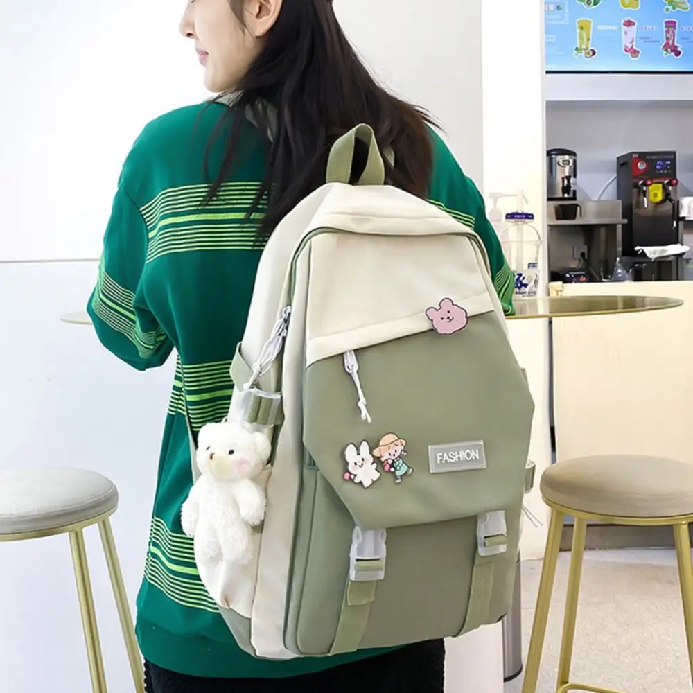 Simple Waterproof Book Bag Nylon Large Capacity School Bag Travel Backbag Gift