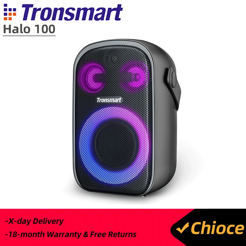 Tronsmart Halo 100 Speaker 60W Portable Outdoor Speaker with IPX6 Waterproof ,App Control,Dual Audio Modes,for Party