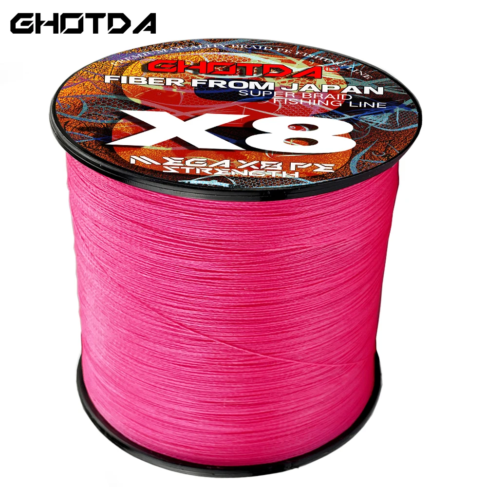 GHOTDA Fishing Line 8 Strands 500M 300M Super Strong 100% PE Fishing Tackle Outdoor Pesca Accessories 18 22 31 39 43 52 61 78LB