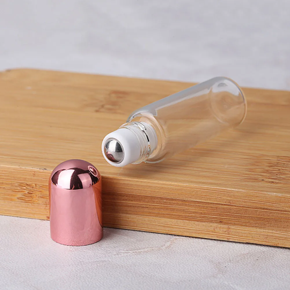 

10Pcs Essential Oil Roller Bottles 1ml Glass Refillable Containers Leakproof Portable Travel Size Glass Roller Bottle