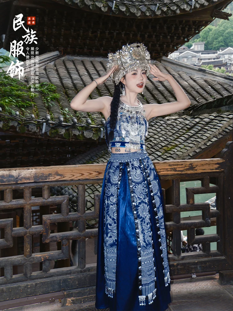 Guizhou Miao Costume Female Adult Miao' S Travel Photography Yunnan Minority Ethnic Clothes Dong Dance