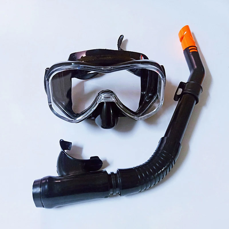 Professional Snorkel Set Full Face Mask Diving Goggles Equipment Deep Sea Suit Full Tempered Glass Dry Diving Glasses Adult