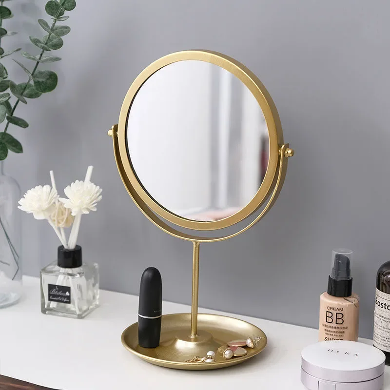 

Bedroom Round Dressing Table Mirror Makeup Modern Nordic Standing Desk Vanity Mirrors Makeup Bathroom Espejo