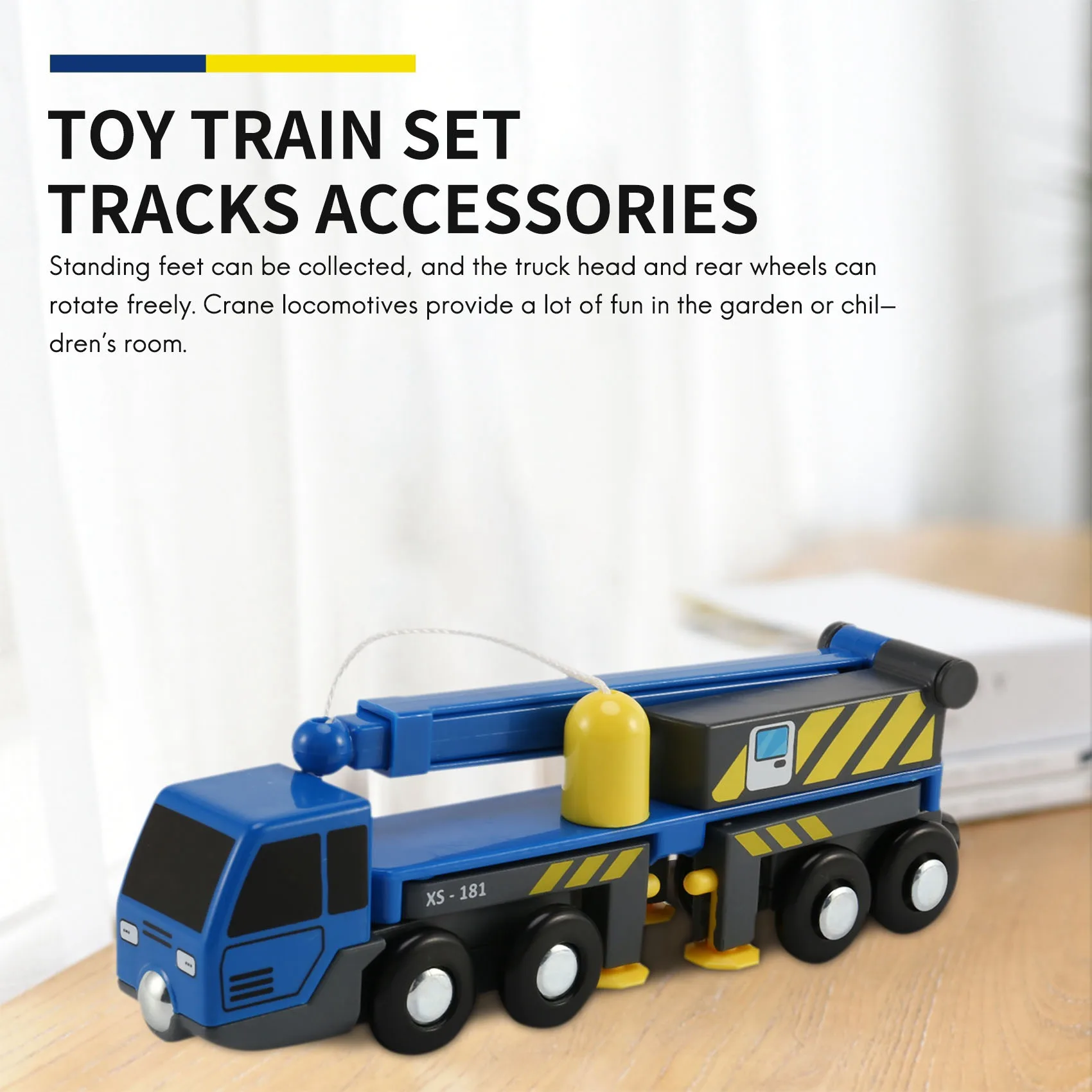 ABZS Multifunctional Train Toy Set Accessories Mini Crane Truck Toy Vheicles Kids Toy Compatible with Wooden Tracks Railway