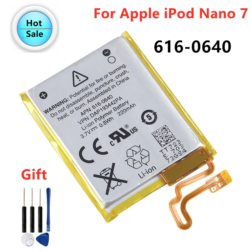 Replacement Battery 616-0640  For iPod Nano 7 7th Gen Batteries A1446 MP3 MP4 Battery MB903LL/A 616-0639 + Tools