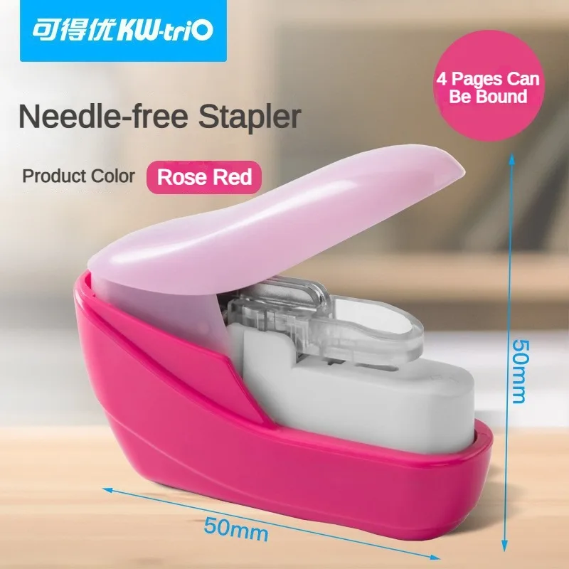 No Nails No Staple Stapling Machine Mini Cute Book Paper Stapleless Stapler Stapler Without Staple Stationery Office Accessories