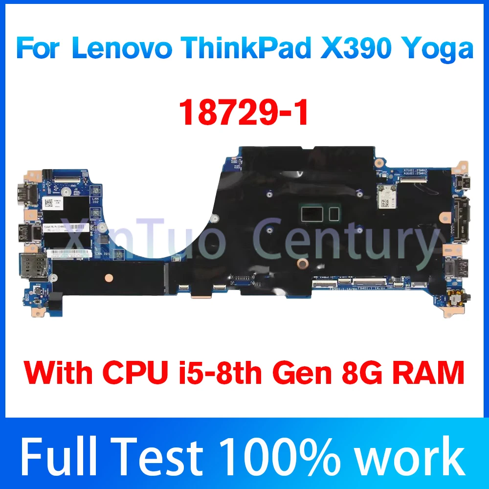 Placa base Original para portátil For Lenovo ThinkPad X390 Yoga CPU I5-8th Gen 8G RAM 18729-1 44. 0g103.0011 100% Tested Word