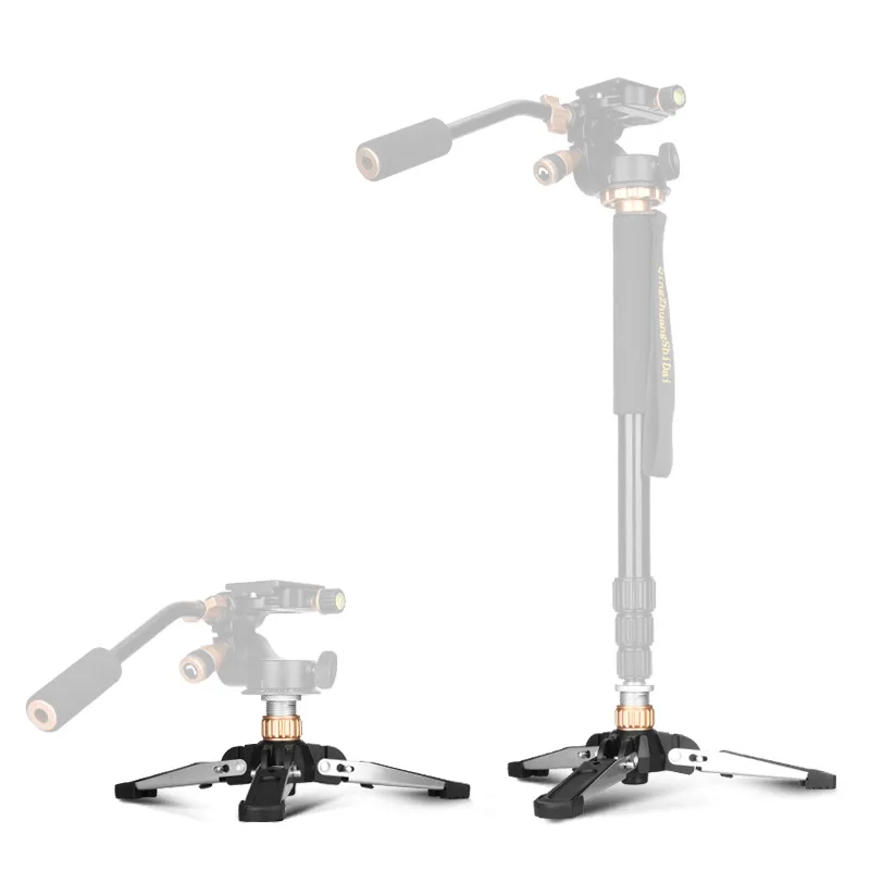 Fusitu Hydraulic Universal Mini Three Feet Support Tripod Stand Base Monopod Stand for Monopod Ballhead with 3/8\