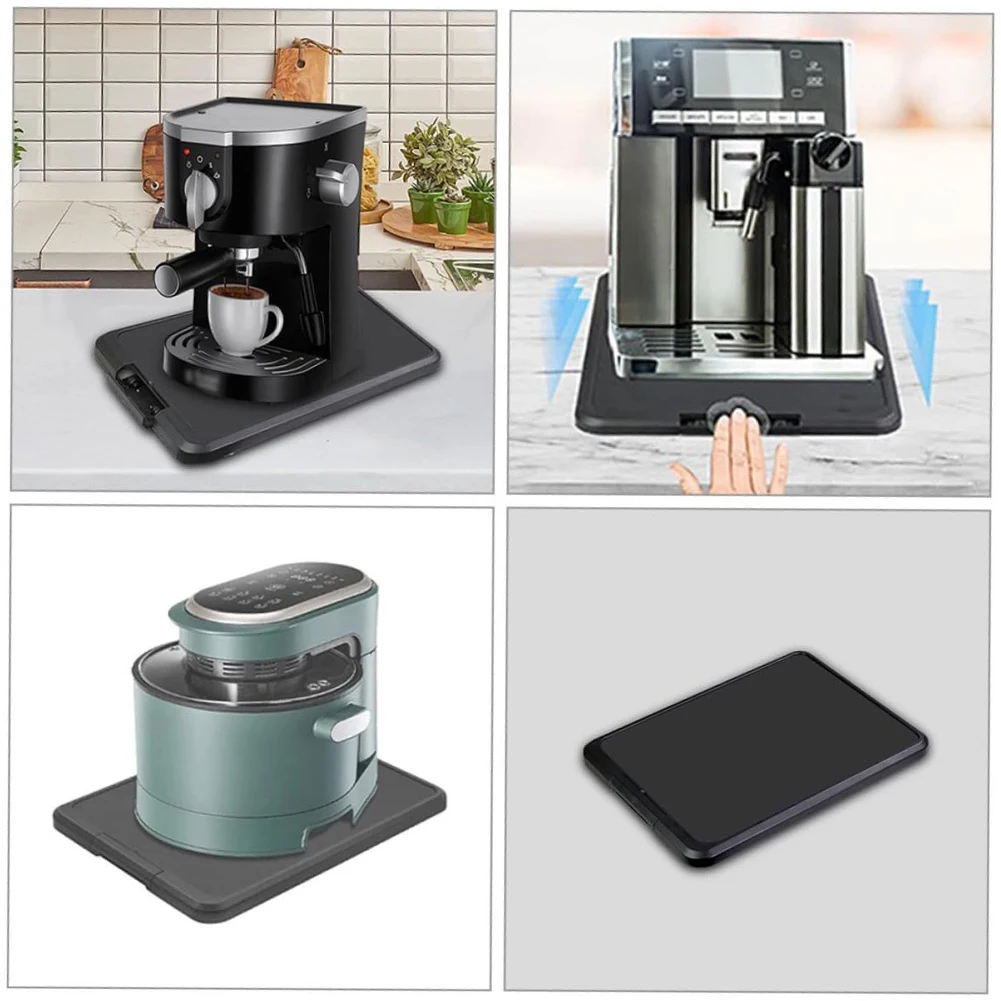 Plastic Sliding Tray With Wheels For Coffee Machines Rolling Tray Kitchen Appliance Countertop Moving Slider Coffee Tray