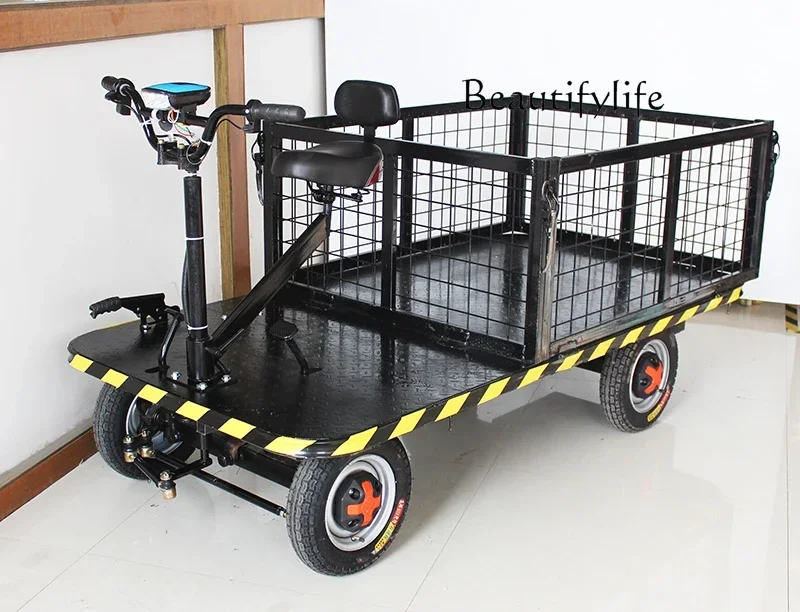 Car Electric Car Four-Wheel  Load Truck Garden Farm   Orchard Turnover Platform Trolley Battery