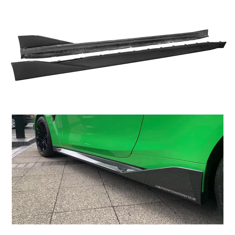 For BMW M4 G82 G83 MP Style Competition 2021+ New Dry Carbon Fiber Car Side Skirts Extension Body Parts