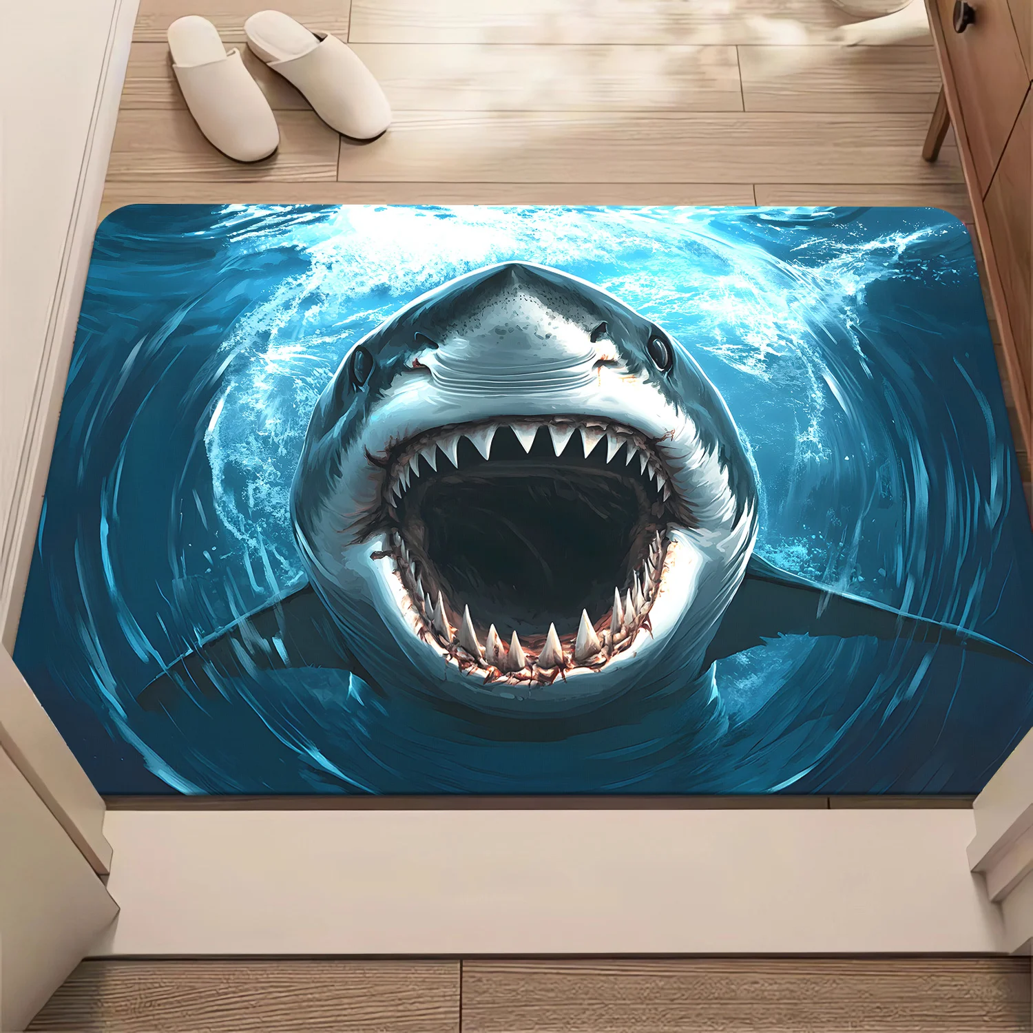 Duurzame deurmat met haaienpri - Home Bathroom Ideas recensie en prijs