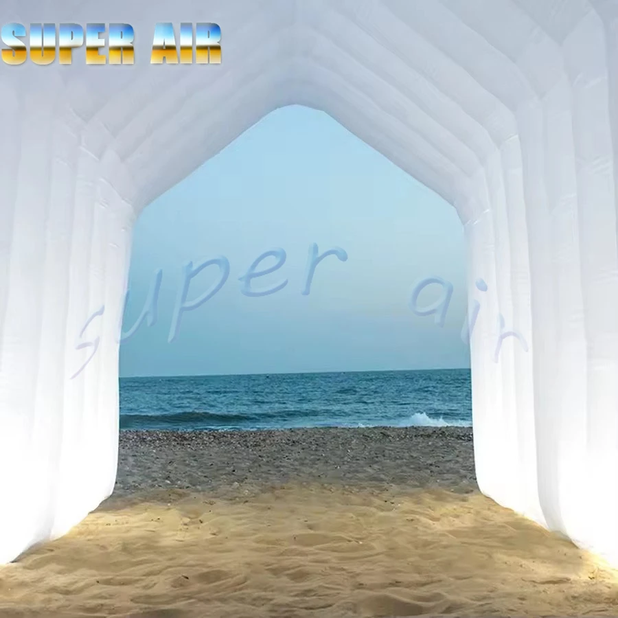 Beautiful outdoor inflatable tunnel arch white inflatable arch for trade show decoration