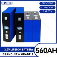 PWOD 3.2V Lifepo4 Battery 560AH Grade A 12000 Cycle DIY 12V 24V 48V Lithium iron phosphate Cell For Camping RV Golf Cart Solar