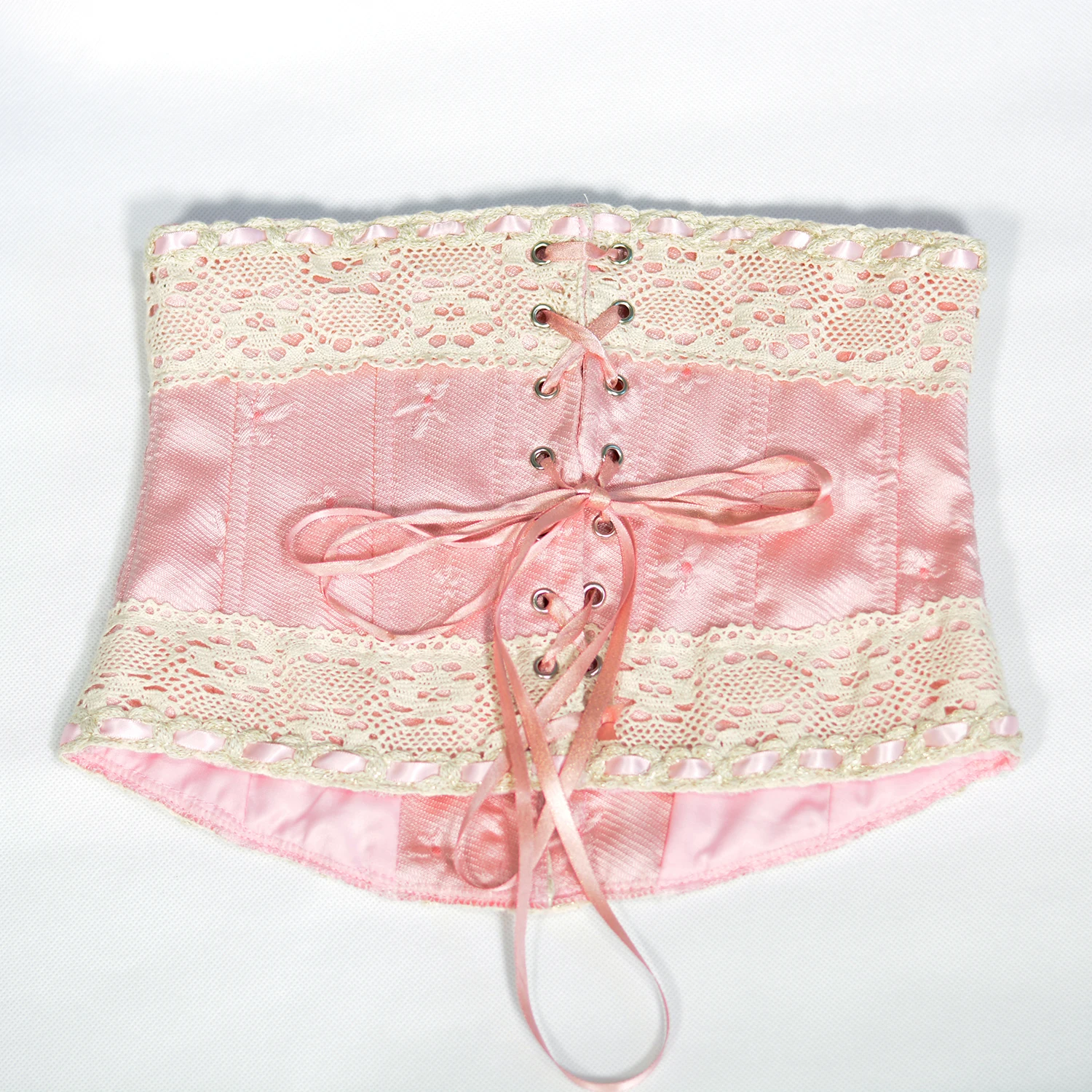 Corset Flower Embroidery Elastic Waistband Fashion Women Waist Pink Wide Lace Slimming Body Belts Cummerbunds