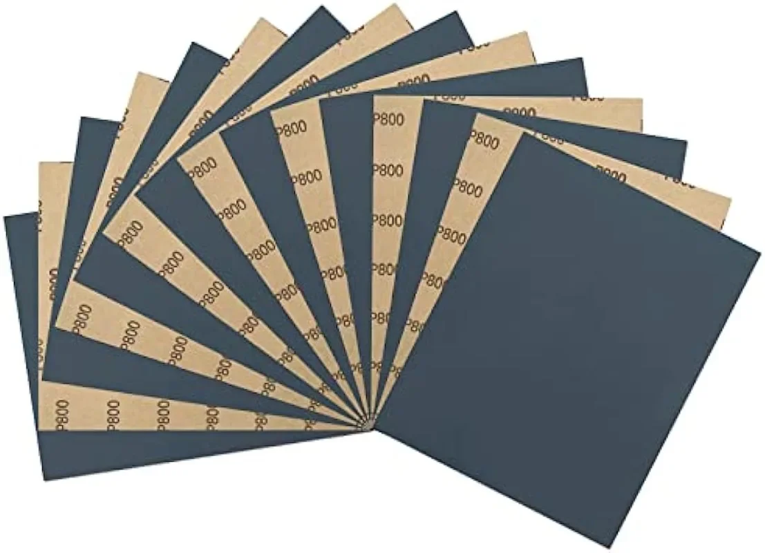 15pcs 9 x 11 Inch Wet Dry Waterproof Abrasive Sand Paper Silicon Carbide Sandpaper Sheets for Metal Wood Auto Polishing